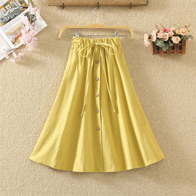 Chân váy chữ A màu trơn lưng co giãn phong cách Hàn Quốc duyên dáng cho nữ | BigBuy360 - bigbuy360.vn