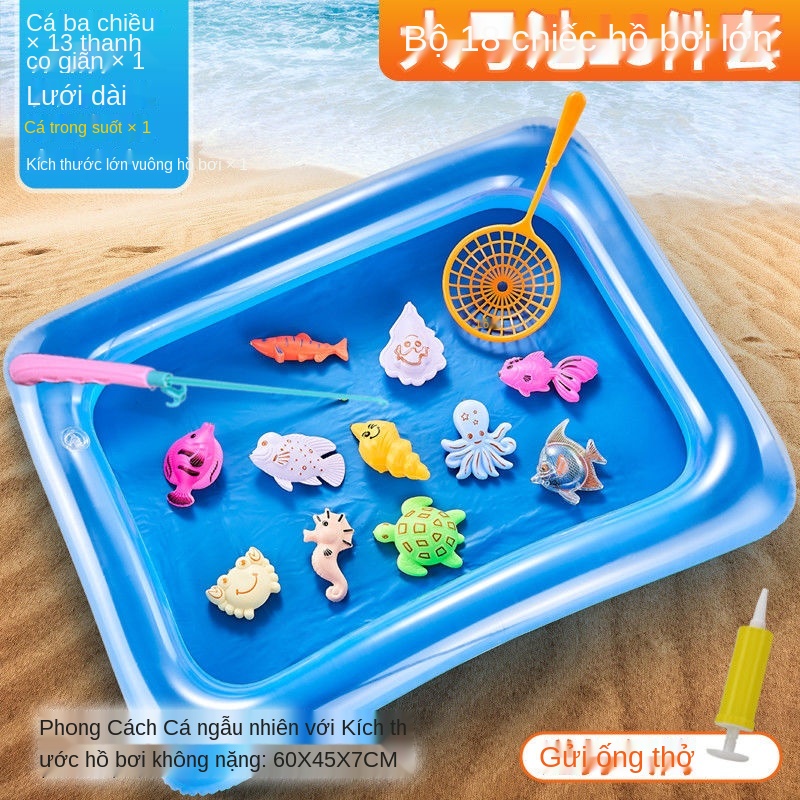 K Đồ chơi câu cá vỏ đôi trẻ em hồ bơi phù hợp với bé trai và gái đố nhà từ tính nước giáo dục mầm non phát sáng