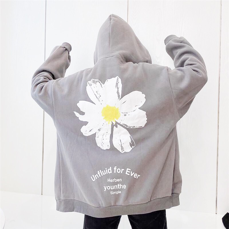 Áo hoodie thời trang vải nỉ ngoại cao cấp họa tiết hoa cúc phong cách freestyle thời thượng cho nam nữ C109 ERIK