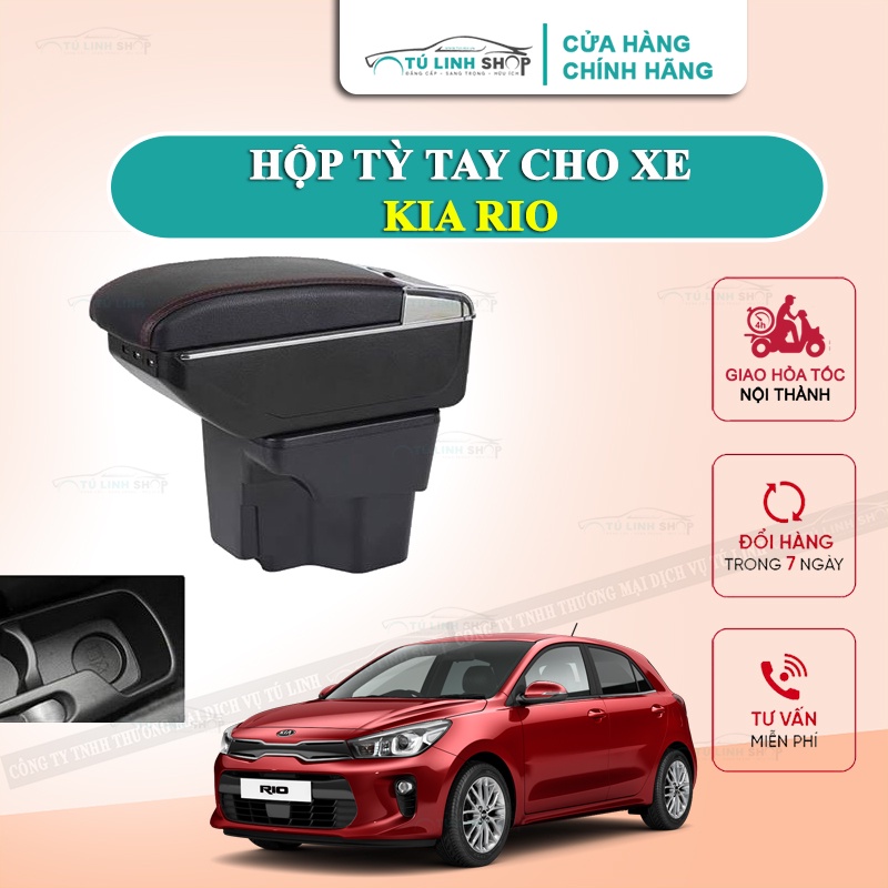 Hộp tỳ tay xe Kia Rio 2012 -2016 cao cấp tích hợp cổng sạc USB - Bảo hành 12 tháng