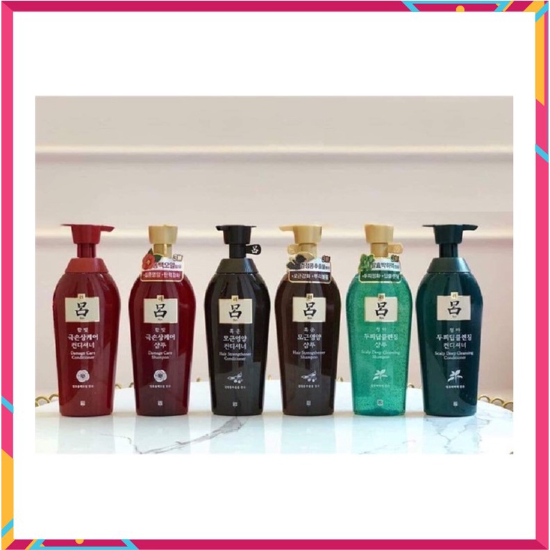 [ Trợ Giá ] Dầu Gội Xả Ryo Thảo Dược Hàn Quốc, Gồm 1 Chai Gội 400ml + 1 Chai Xả 400ml, Giúp Tóc Chắc Khỏe Óng Ả Mềm Mượt
