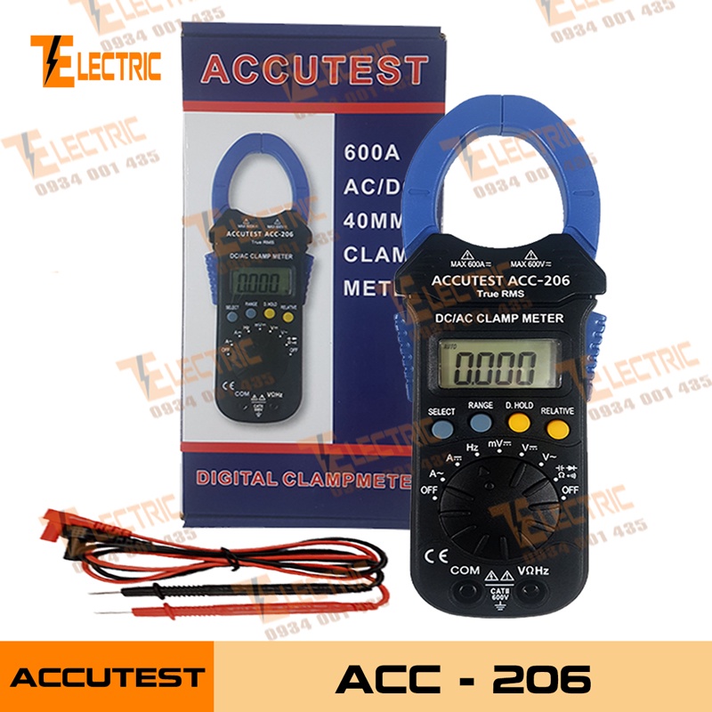 ACC - 206 Ampe Kìm Đo Điện Đo Tần Số Đo Tụ ĐIện Đo Dòng Điện AC/DC 600A ACC 206