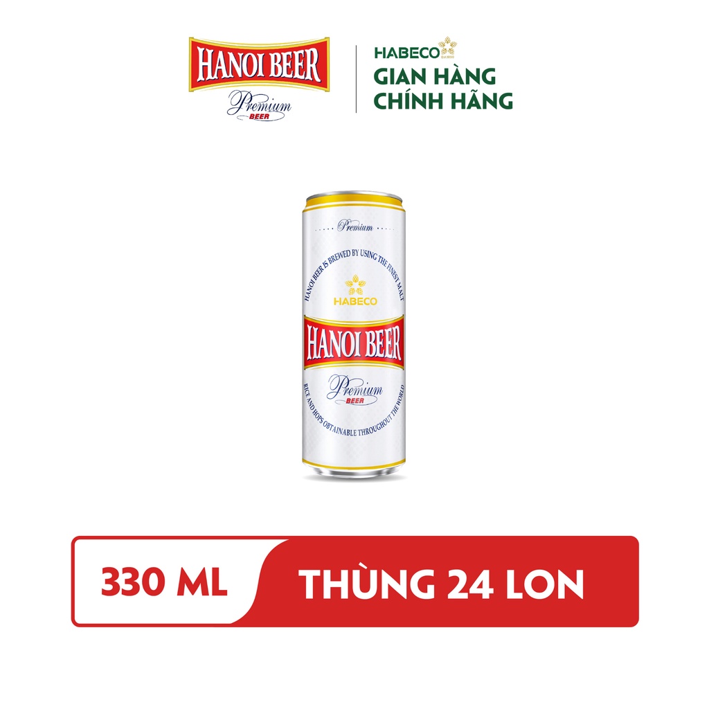 [GIFT] Combo 2 lon Bia Hà Nội Premium - HABECO (330ml/lon)