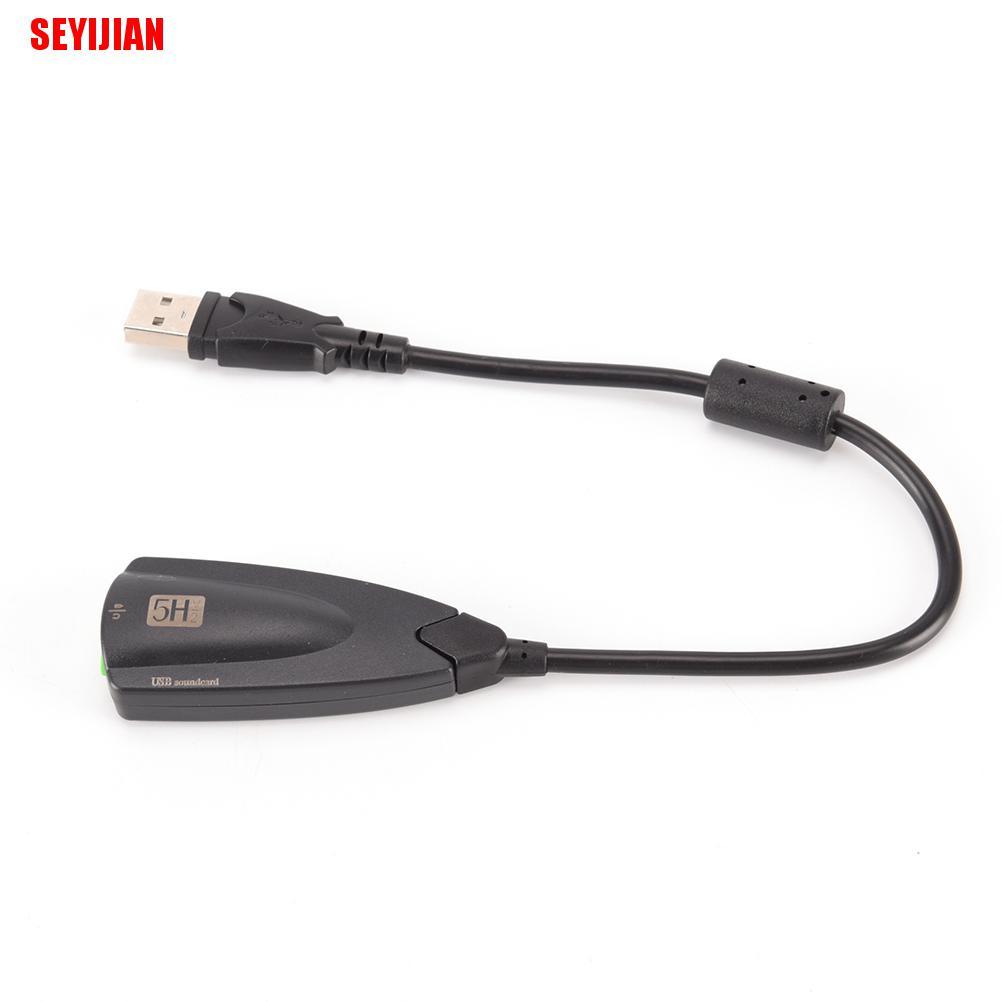 (SEY) New 5H External Usb Independent Sound Card 5Hv2 Headset Converter 7.1 Desktop Laptop