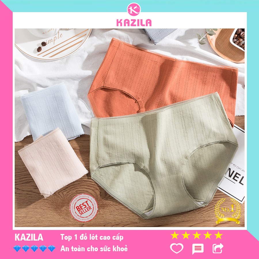 Quần lót nữ cotton cao cấp tân cổ điển, quần lót không viền may cạp ép kháng khuẩn Kazila QLH64