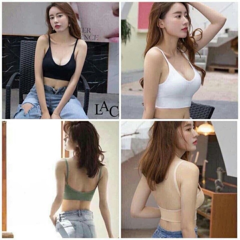 Áo Bra Hở Lưng Khoét Lưng Dáng U Cotton Gân Tăm MS088