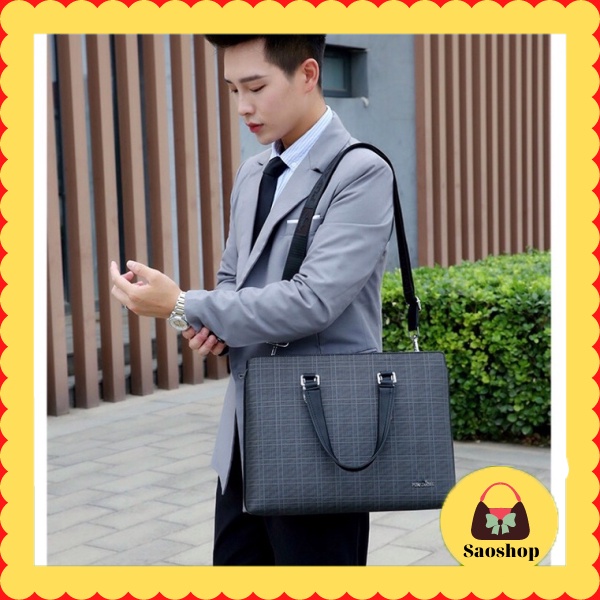 Cặp Da Nam Công Sở PUANDA Đựng Laptop 15 16Inch Kiểu Cặp Sang Trong Cao Cấp Có nhiều ngăn- SAOSHOP