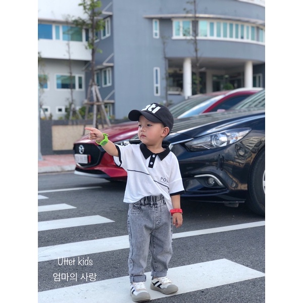 ÁO THUN CỔ POLO CHO BÉ GÁI VÀ BÉ TRAI 235 SIZE 80 ĐẾN 120