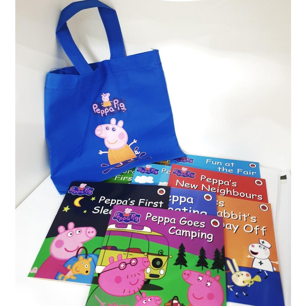 Peppa pig 10 cuốn tặng kèm túi có QR quyét file nghe