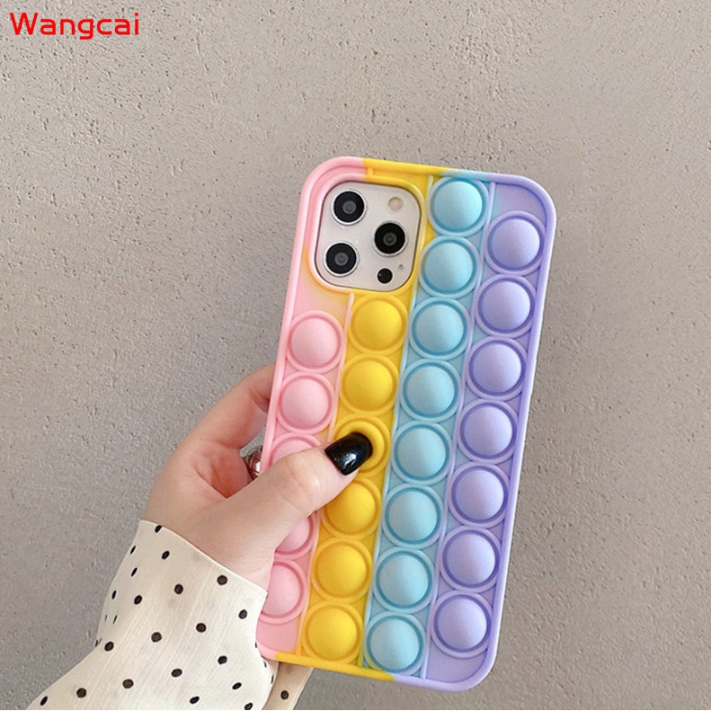 Ốp điện thoại silicone dẻo màu cầu vồng nhiều màu cho Samsung Galaxy Note 10 10+ Plus 9 S21 S21+ S20 S20+ Ultra FE