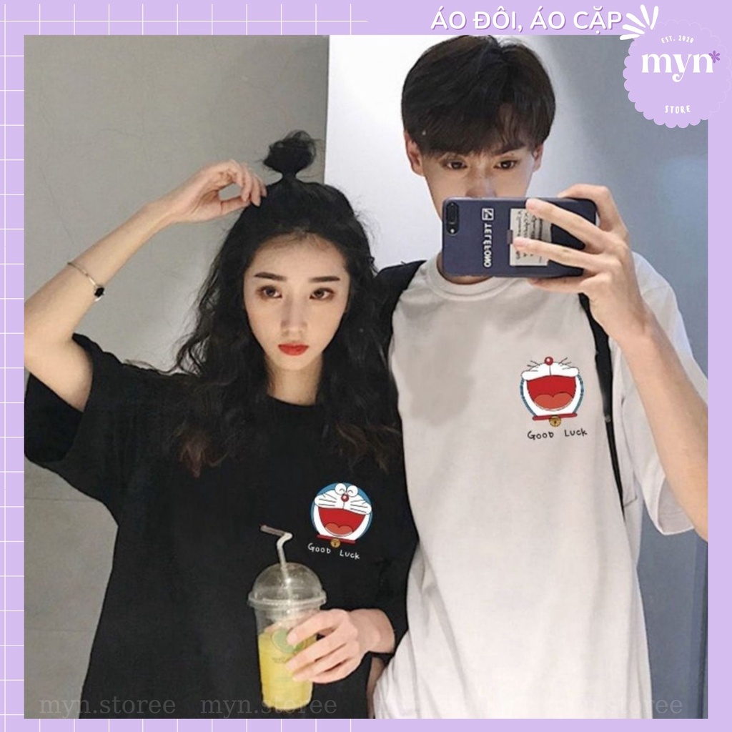 Áo Phông Cặp Đôi Hoạt Hình Doraemon Dễ Thương Nam Nữ Đủ Size
