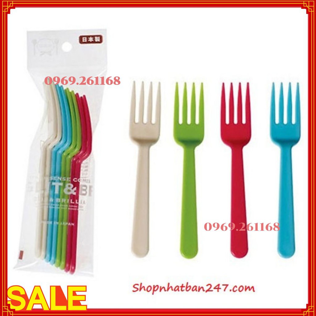 Nĩa nhựa màu set 8 chiếc Nhật Bản - 100% Authentic