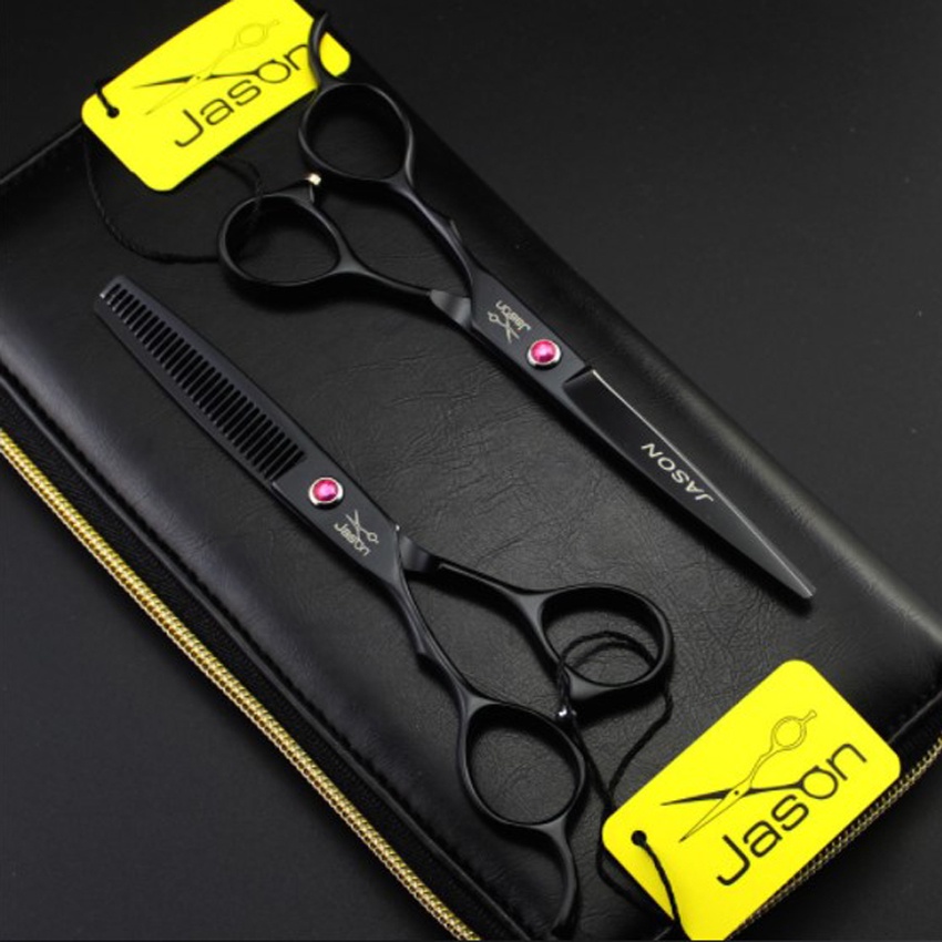 Bộ kéo cắt tóc tay trái chuyên nghiệp Jason js02( Tặng bao da+lươc+lọ dầu+khóa kéo+miếng da lau kéo)