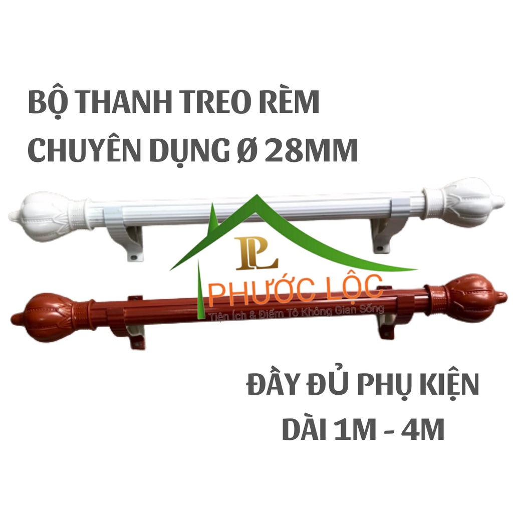 ✔️ Thanh Treo Rèm Đầy Đủ Phụ Kiện - Hợp Kim Nhôm Cao Cấp Sơn Tĩnh Điện