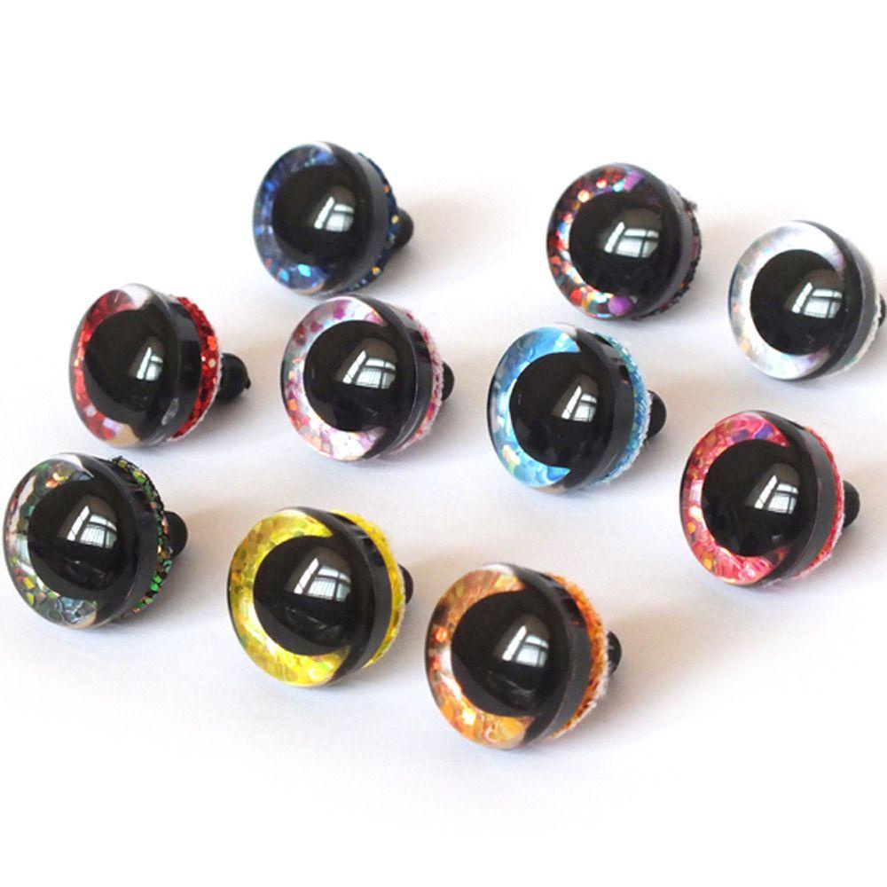 Mắt Thú Nhồi Bông Bằng Nhựa An Toàn 14/16/18/20/25mm Mắt 3D Có Vòng Đệm Cứng Nhiều Màu Sắc