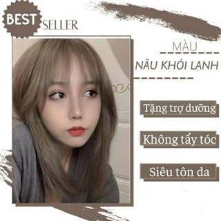 Thuốc nhuộm tóc nâu khói lạnh Tặng kèm trợ nhuộm và phục hồi (không tẩy tóc)