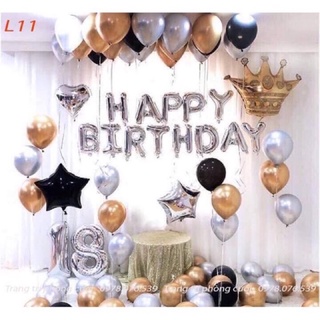 Combo trang trí sinh nhật / bóng bay trang trí sinh nhật/ set bóng trang trí sinh nhật