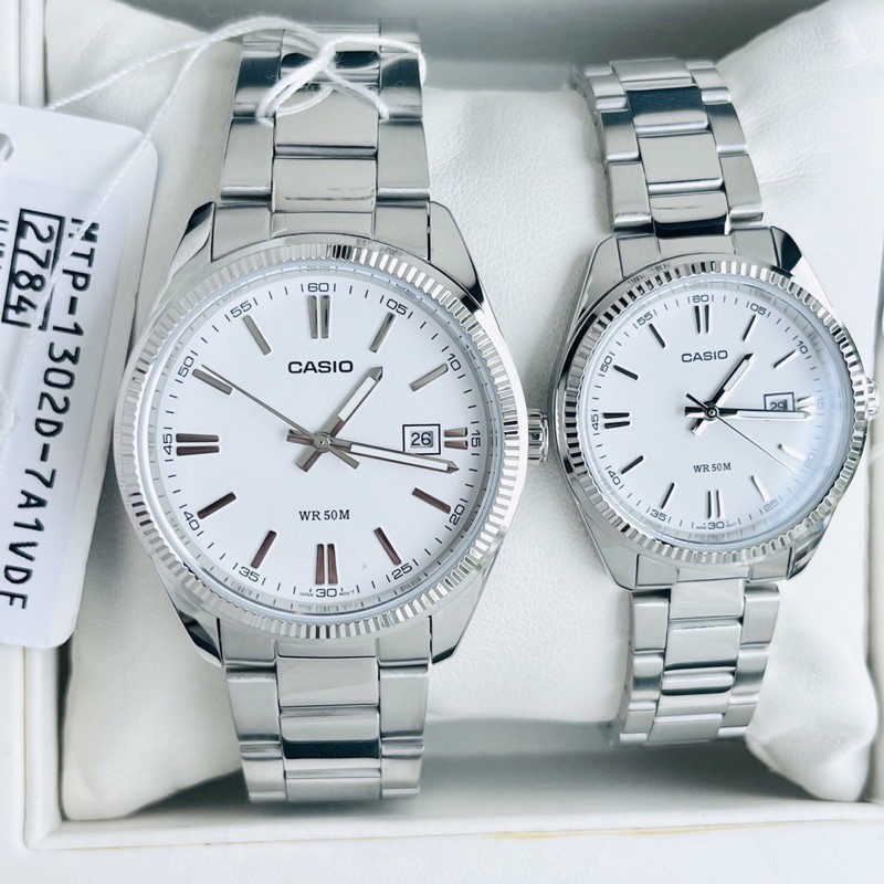 Đồng hồ kim nam nữ dây thép Casio MTP 1302D full silver | BigBuy360 - bigbuy360.vn