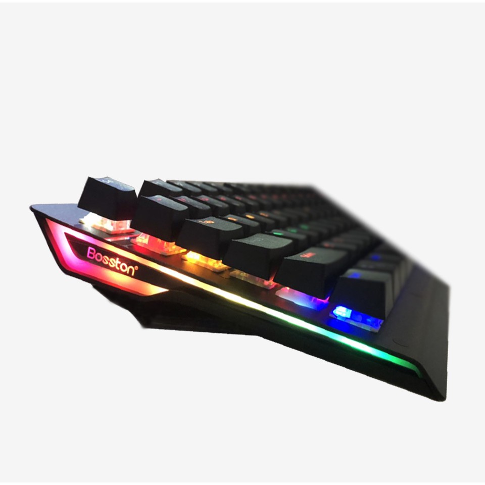 [Mã 155ELSALE giảm 7% đơn 300K] Phím cơ game Bosston MK918 led RGB hãng phân phối