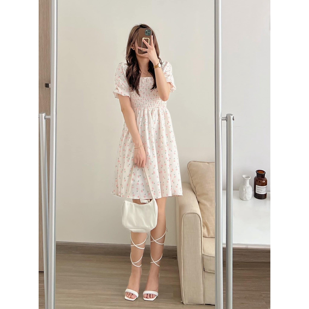 Đầm Váy Hoa Nhí Thân Chun Ulzzang