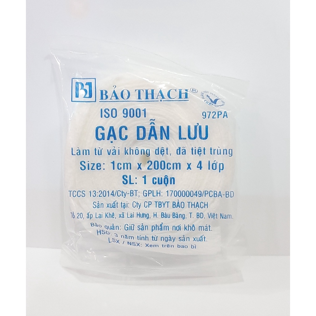 GẠC DẪN LƯU BẢO THẠCH 1CM X 200 CMx 4lớp