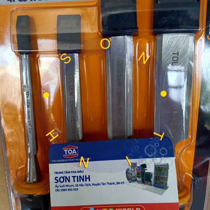 Bộ 4 Đục gỖ Cán Nhựa Tolsen 25384 6,13,19,25mm