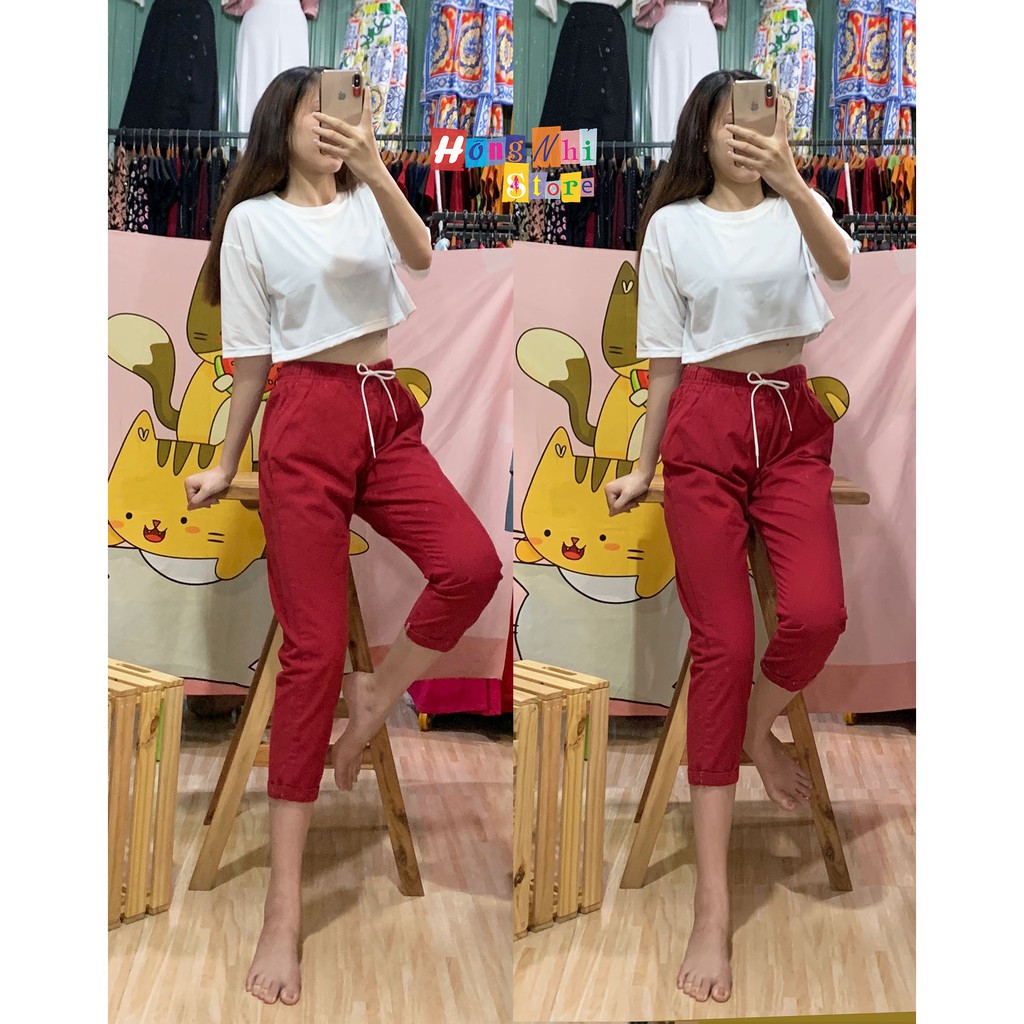 QUẦN BAGGY LƯNG THUN 9 TẤC XẮN LAI CO GIÃN