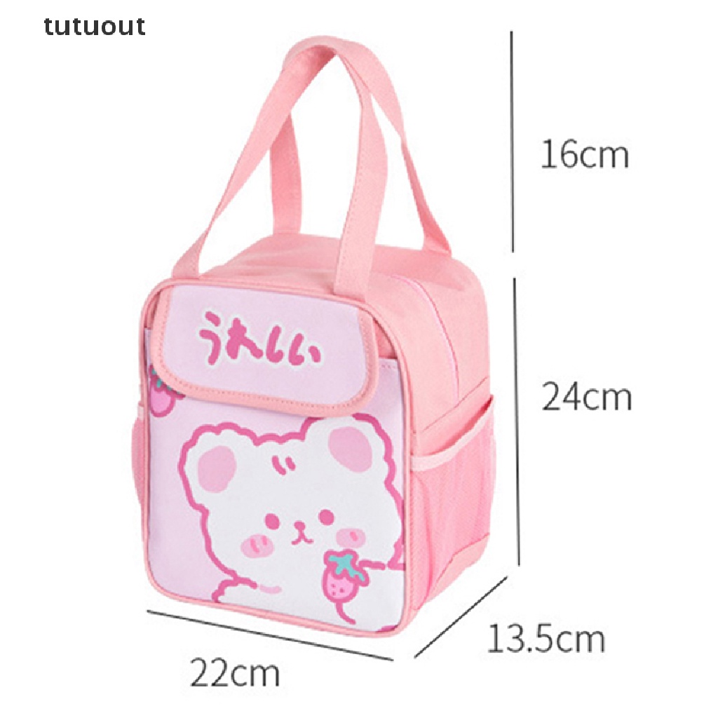 Túi Đựng Hộp Cơm Trưa Chống Nước In Hình Gấu Dễ Thương