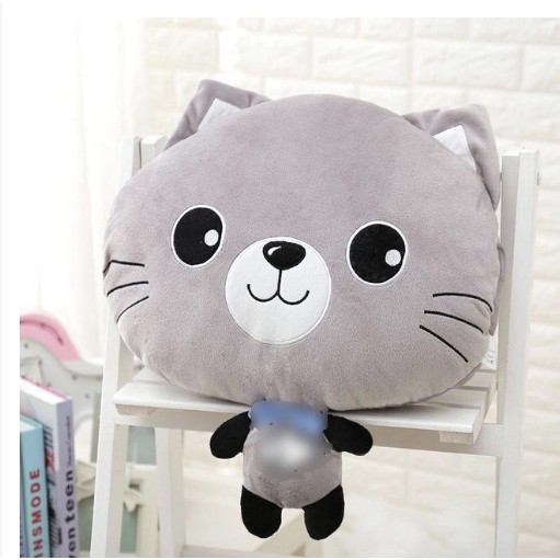 [Mã 12LSSALE giảm 100% đơn 50k] Bộ Chăn Gối Gấu Bông Totoro tròn. Chăn gối văn phòng 3in1