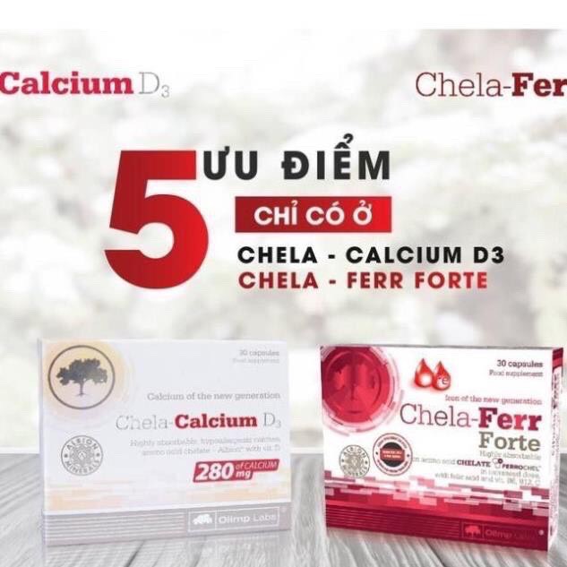 (QUÀ TẶNG) COMBO Chela Calcium /Chela Ferr Forte - Bổ Sung Canxi, Sắt - Giúp Và Bé Phát Triển Toàn Diện