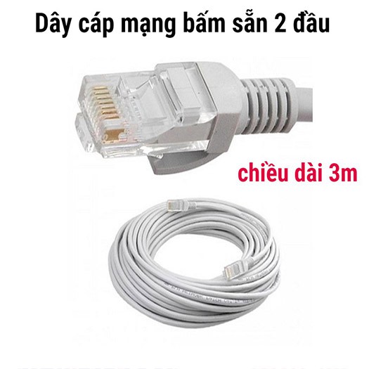 Dây Mạng Bấm Sẵn 2 đầu 1,5m 3m 10m 15m 20m  Giành cho Máy Tính, Laptop, Bộ Phát Wifi , Tivi Box, Thiết Bị Mạng