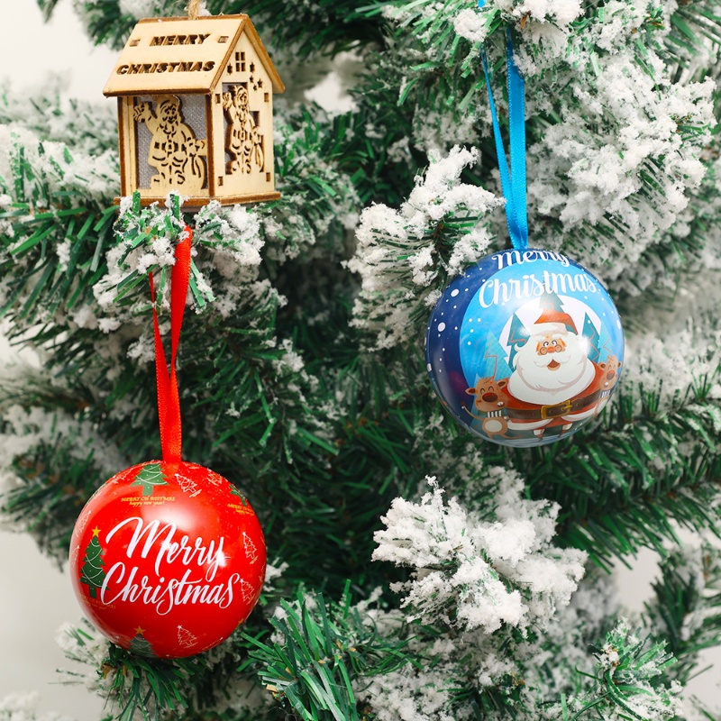 Hộp Đựng Bánh Kẹo Hình Quả Bóng Tròn Họa Tiết Ông Già Noel Hoạt Hình Sáng Tạo Có Thể Treo Trang Trí Cây Thông Giáng Sinh