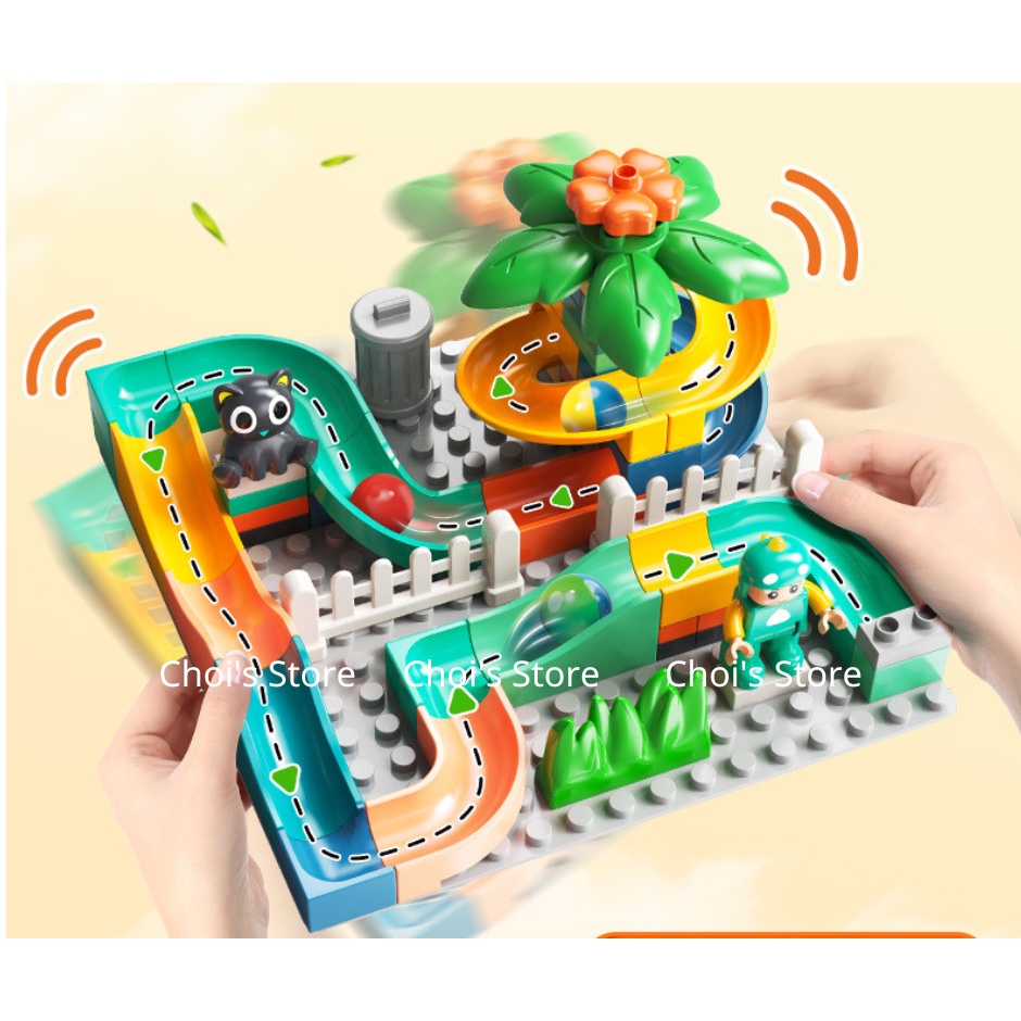 Bộ xếp hình, lắp ghép lego trượt bi cối xay gió FEELO