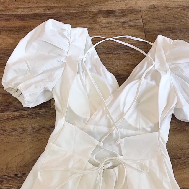 Đầm tim chéo xếp li ngực, dây lưng - AGENUS DRESS T159 | BigBuy360 - bigbuy360.vn