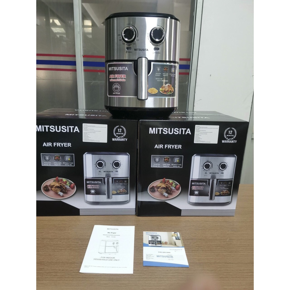 Nồi chiên không dầu Mitsusita 9L HA-9000, Dung tích lớn chiên cả con gà to trên 3kg, Bảo hành 12 tháng