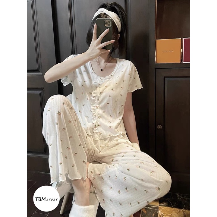 Set ngủ hoa nhí dài tay và cộc tay | BigBuy360 - bigbuy360.vn