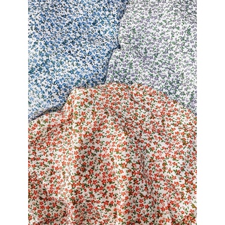 vải đũi nhăn hàn hoa mai nhí mềm mại co dãn ( ảnh thật )