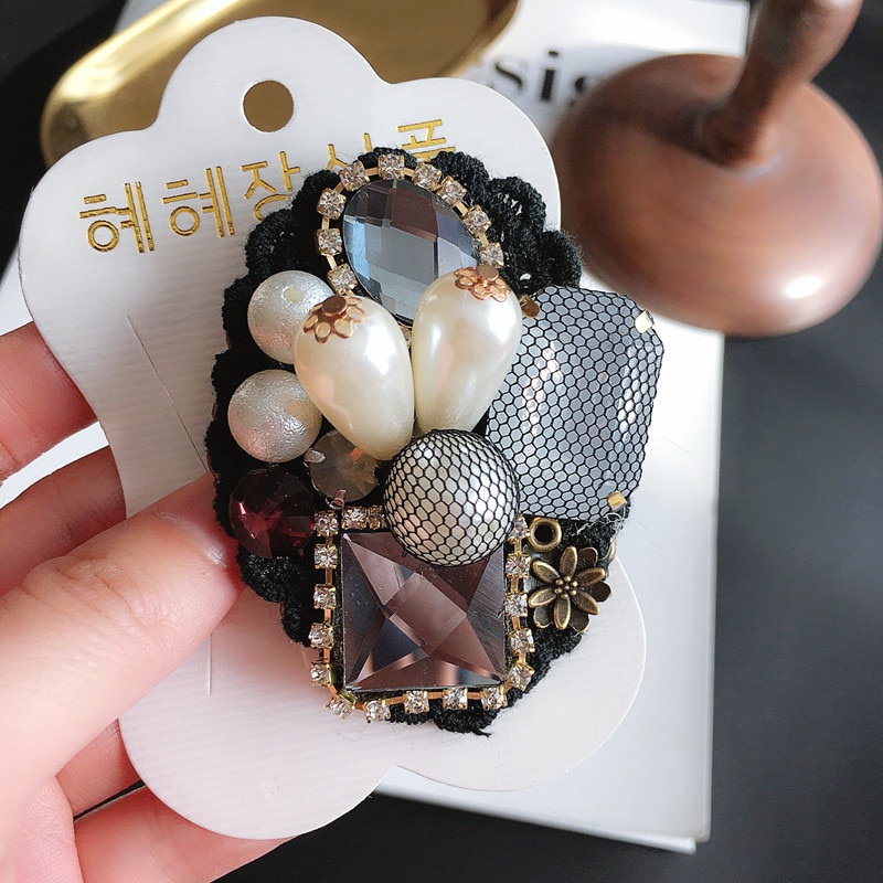 Ghim cài áo hình nơ đính ngọc trai giả thời trang cho nữ