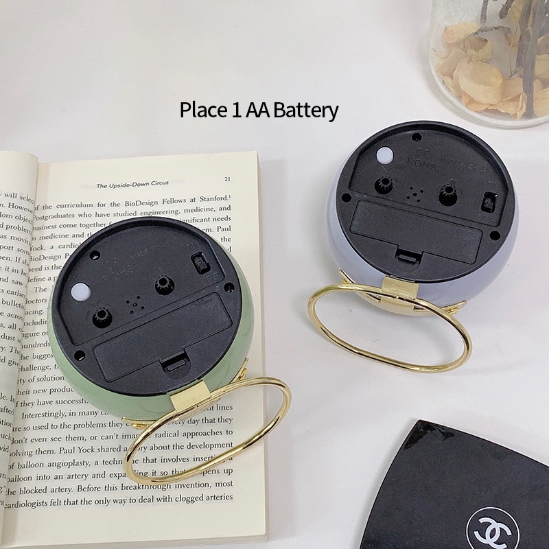 Retro Alarm Clock Student Bedside Table Clock with Night Light Classic Silent Quartz Movement Bedroom Decor