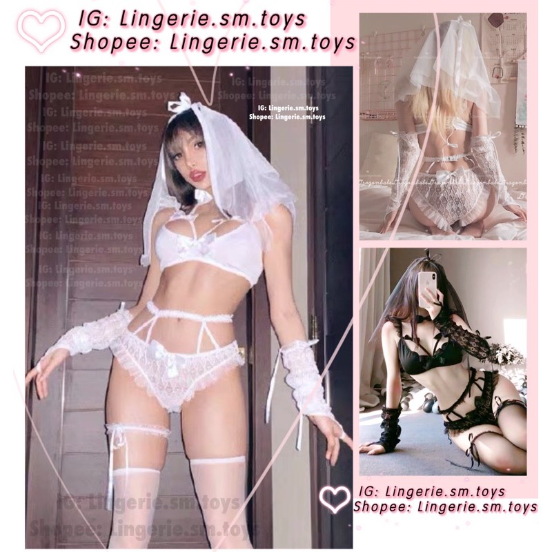 LL1159 Cosplay Cô Dâu • Đủ Phụ Kiện Kèm Set • Cosplay Sexy  • Nội Y Mặc Nhà Gợi Cảm