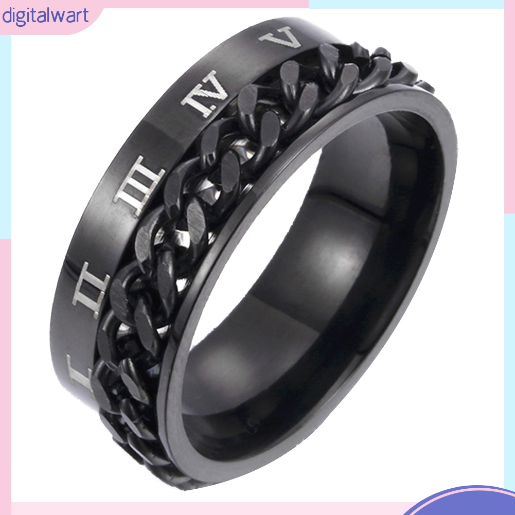 Nhẫn Thép Titan Khắc Số La Mã Thời Trang Cho Nam Và Nữ