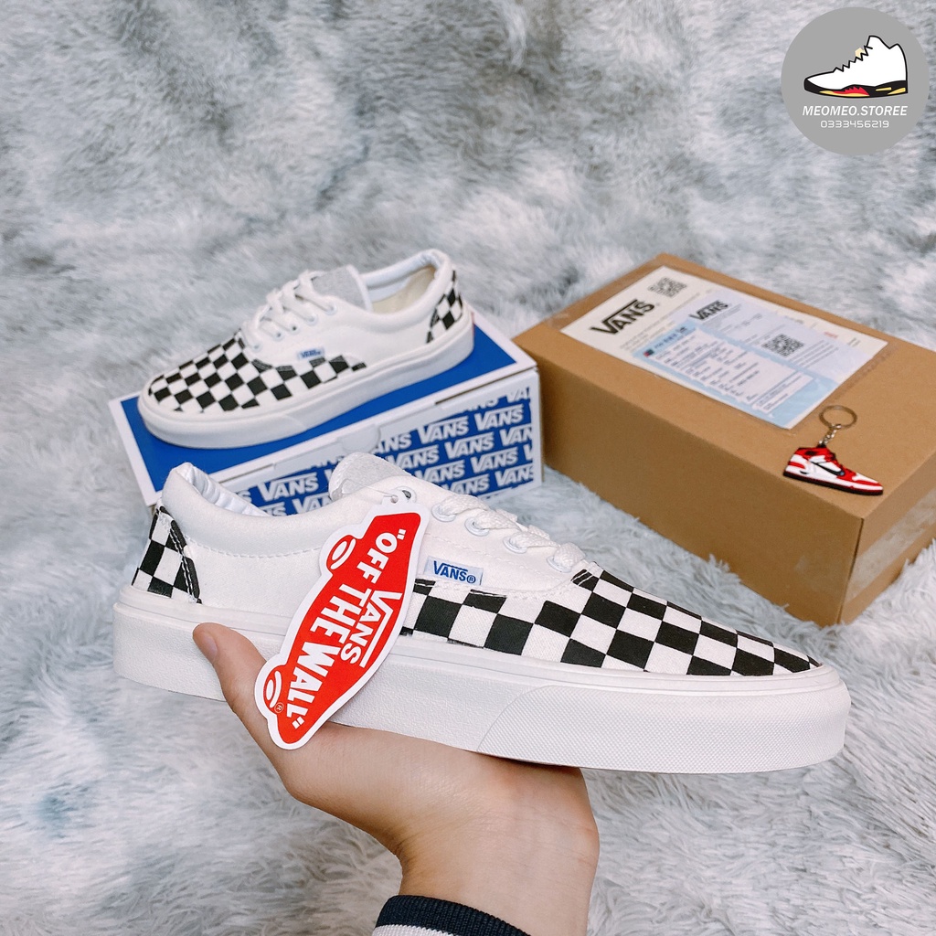 Giày vans caro classic buộc dây lót da hàng 1:1 chất lượng [ full box + móc khóa + box bảo vệ + freeship ]