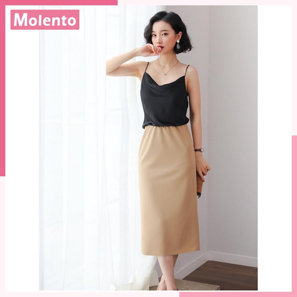 Áo 2 Dây Nữ Lụa Kiểu Cổ Đổ Cao Cấp Dây Áo Tùy Chỉnh Gợi Cảm Sexy Mềm Mịn Sang Chảnh Phong Cách Hàn Quốc MOLENTO M07