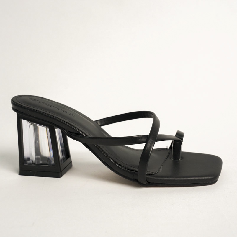 Giày sandal cao gót quai mảnh kẹp sỏ ngón FAROSA - V7 đế hộp vuông 7cm cực hót trend