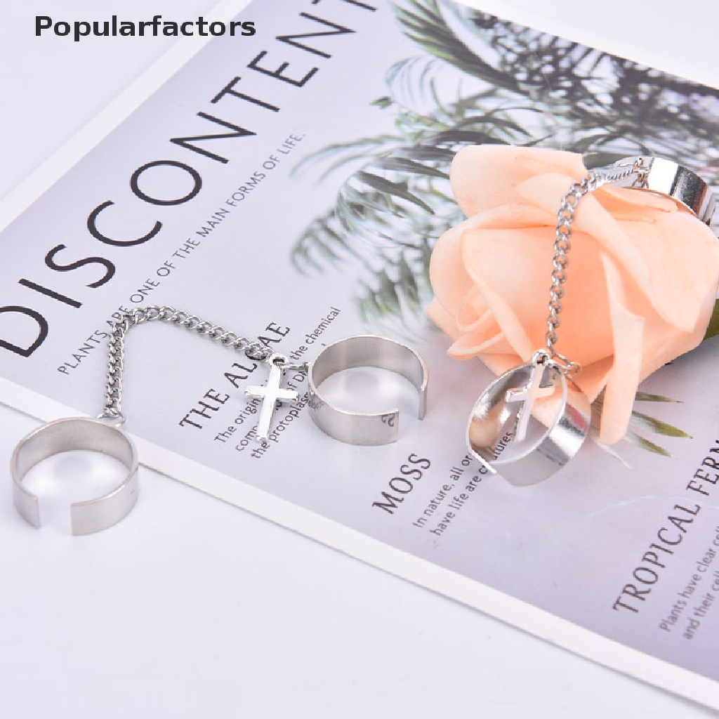 Nhẫn Hai Lớp Hình Chữ Thập Bằng Thép Không Gỉ