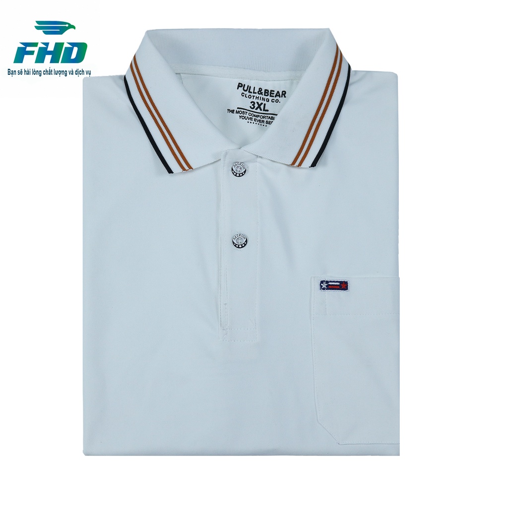 Áo Thun Polo Nam Ngắn Tay Cổ Sọc Có Túi Chất Vải Co Giãn Bền Màu có size cho người 90kg FHDA015_4