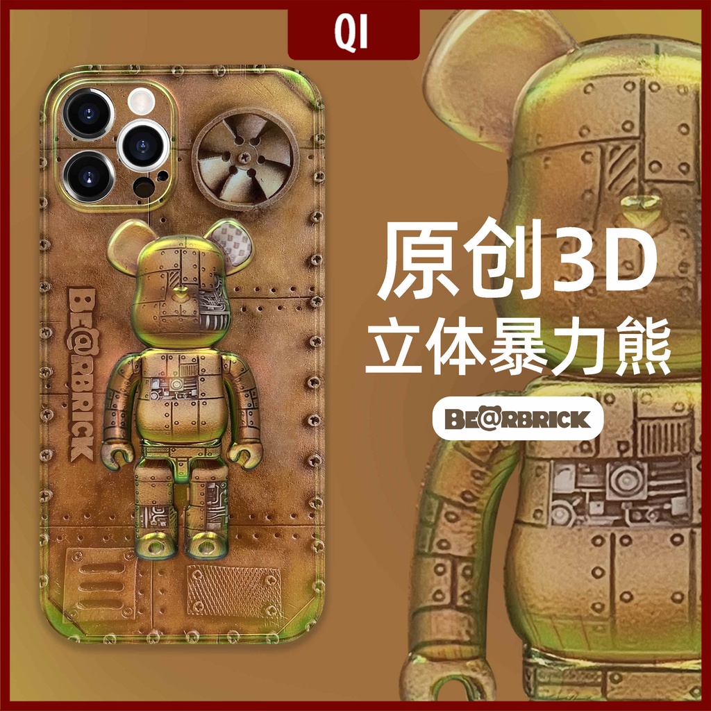 Ốp điện thoại họa tiết gấu 3D độc đáo cho IPhone13Pro Max 11 Pro Max XR XS Max X 7 8 Plus 12 Max Huawei P40