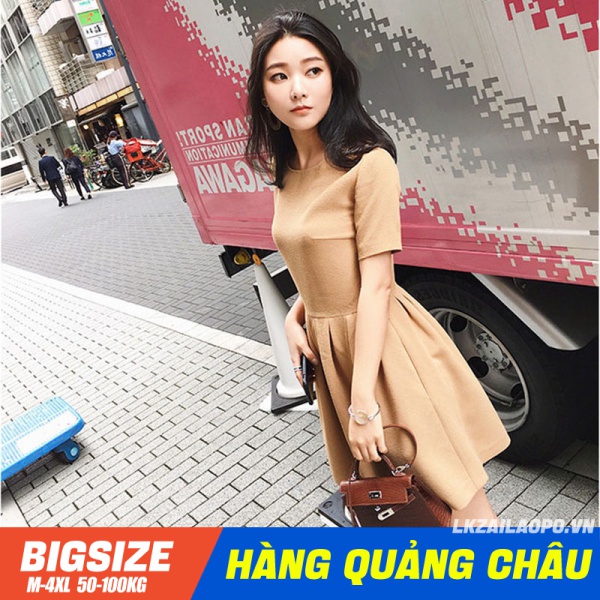 Đầm thun ⚡️𝐁𝐈𝐆𝐒𝐈𝐙𝐄⚡️ Váy nữ dáng suông tay ngắn cổ tròn chữ a mùa hè Phong cách Hàn Quốc Thời Trang sang chảnh cá tính xinh đẹp quảng châu cao cấp