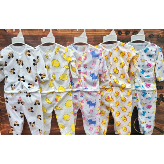 Set 5 bộ quần áo dài tay cho bé 4 đến 14kg mặc điều hoà