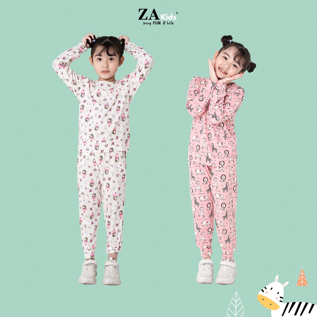 Bộ Quần Áo Thun Dài Tay Bé Gái (1-9 Tuổi) Zakids